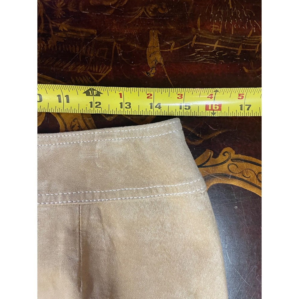Doncaster Tan Suede Leather Lace Up Front Mini Skirt Western Coastal Cowgirl 8 - Picture 6 of 8